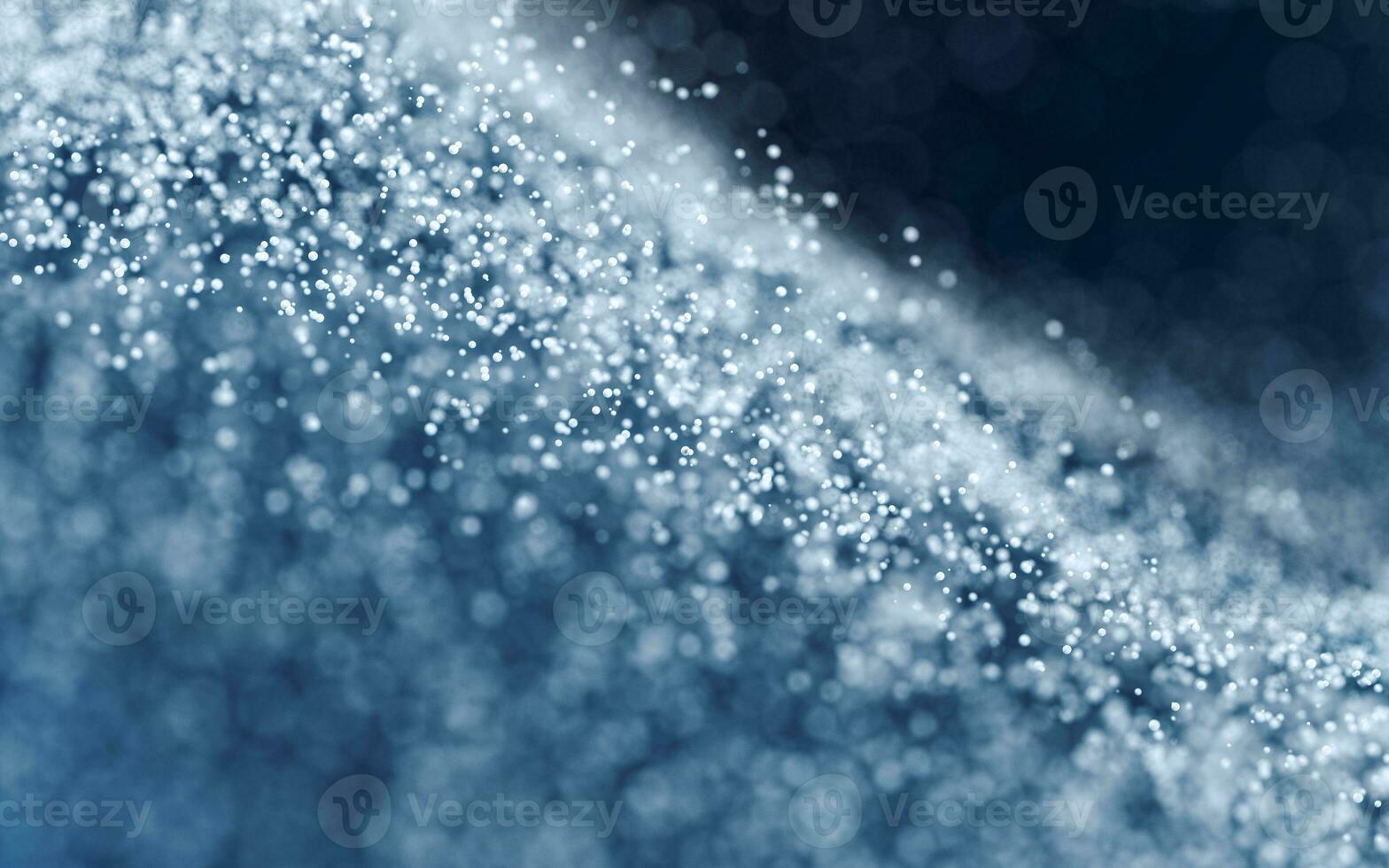 Colored particles with blue background, 3d rendering. photo