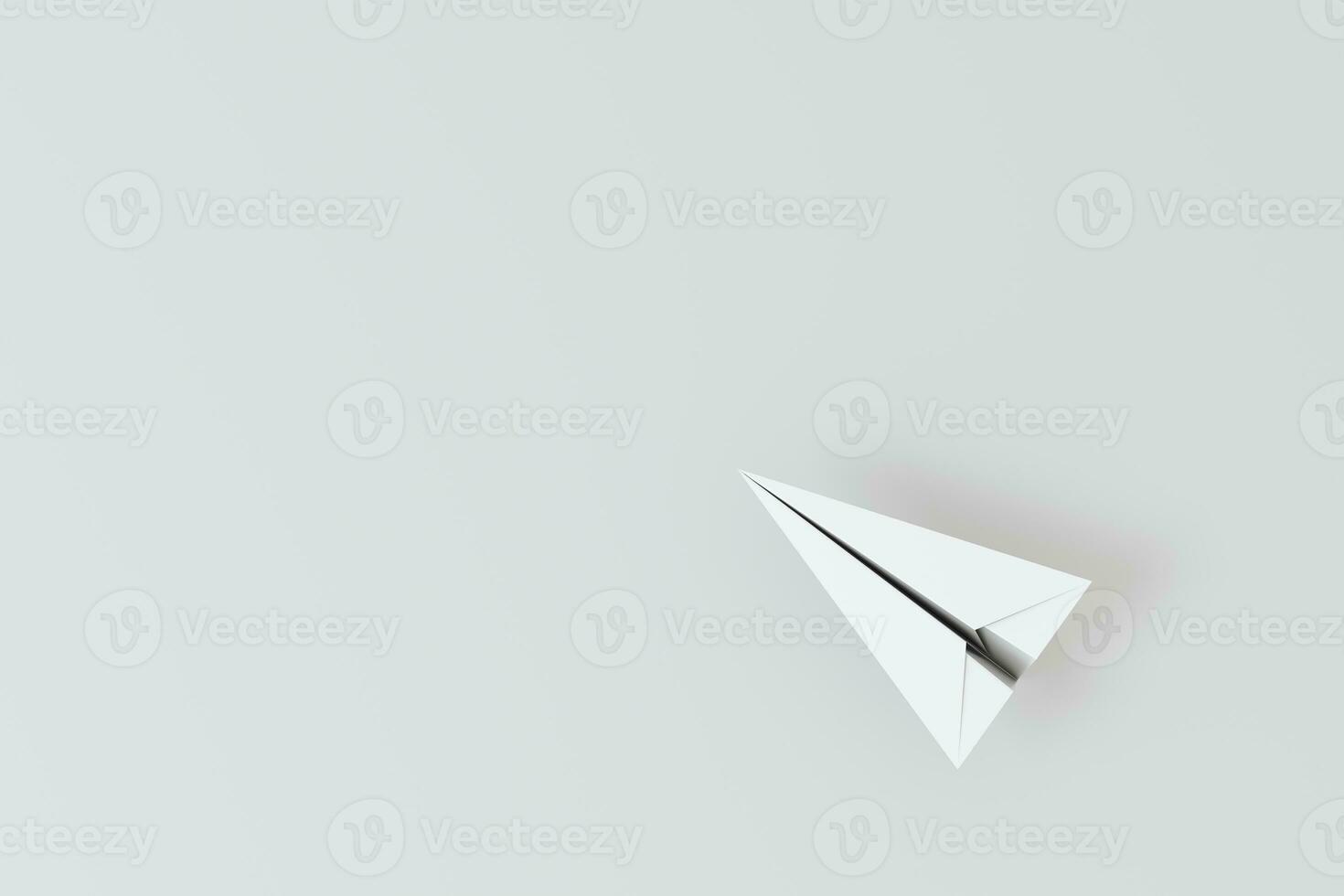 blanco papel avión con blanco fondo, 3d representación. foto