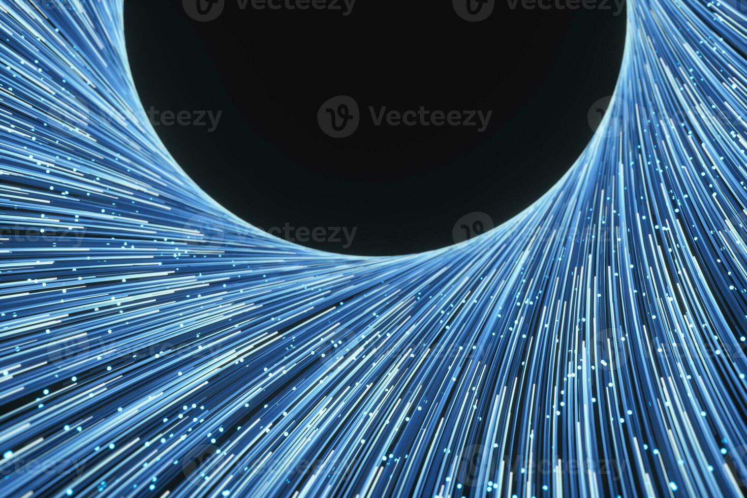Glowing lines with round resource, power and line art, 3d rendering. photo