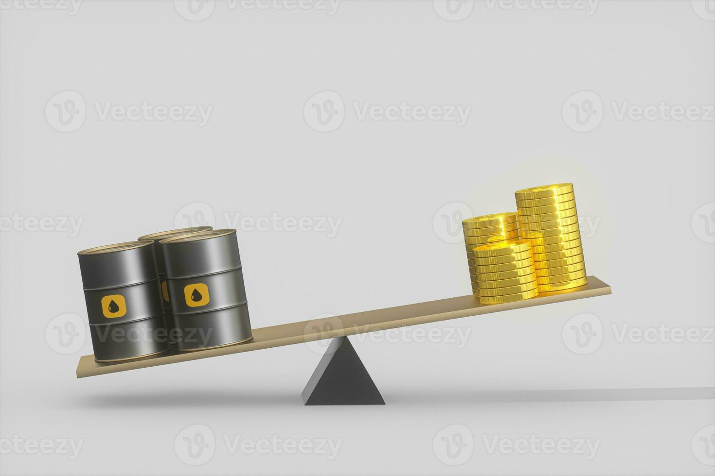 Oil barrel and dollar with white background,3d rendering. photo