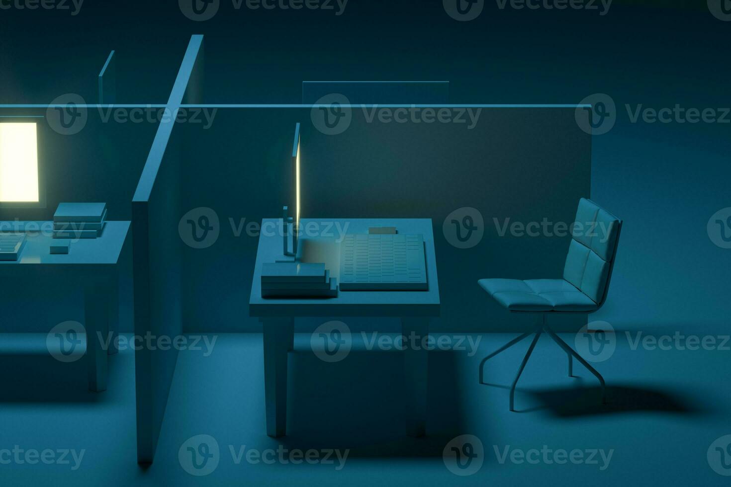 Office model with dark background,abstract conception,3d rendering. photo