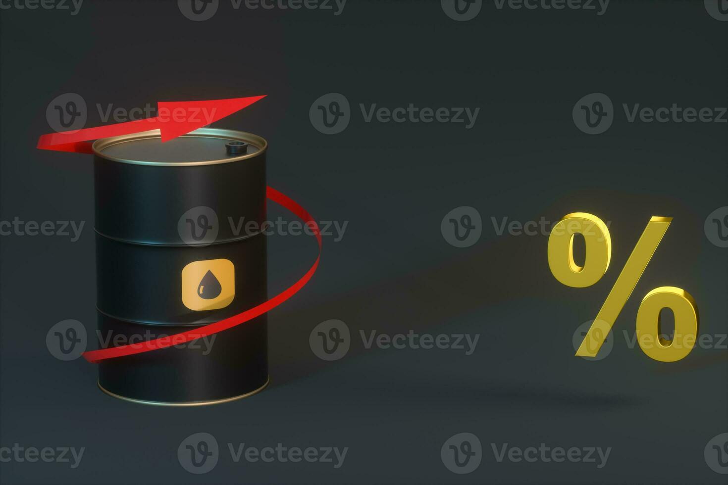 Oil barrel with black background,3d rendering. photo
