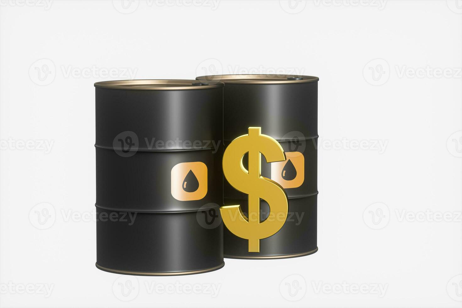 Oil barrel and dollar with white background,3d rendering. photo