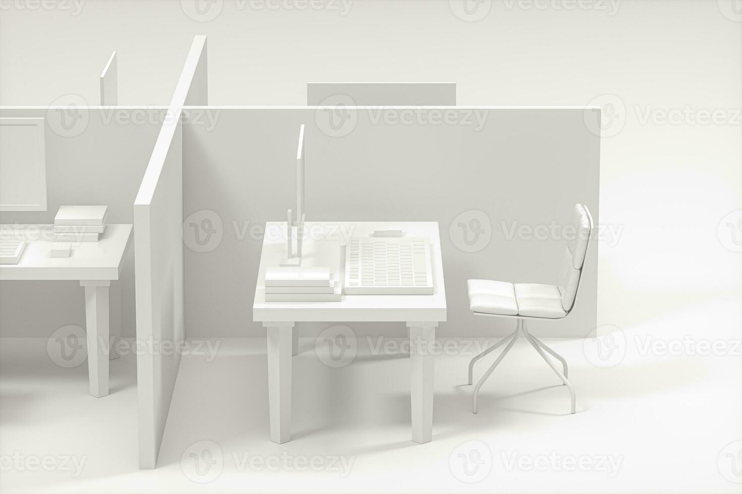 Office model with white background,abstract conception,3d rendering. photo