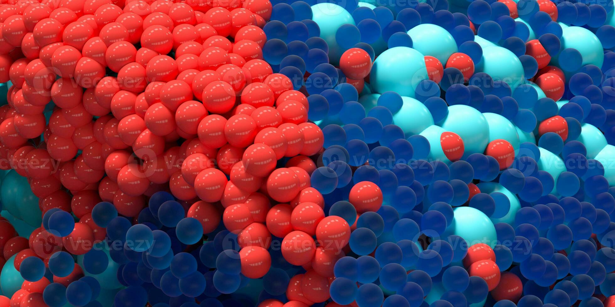 A lot of spherical particles flock together, 3d rendering. photo