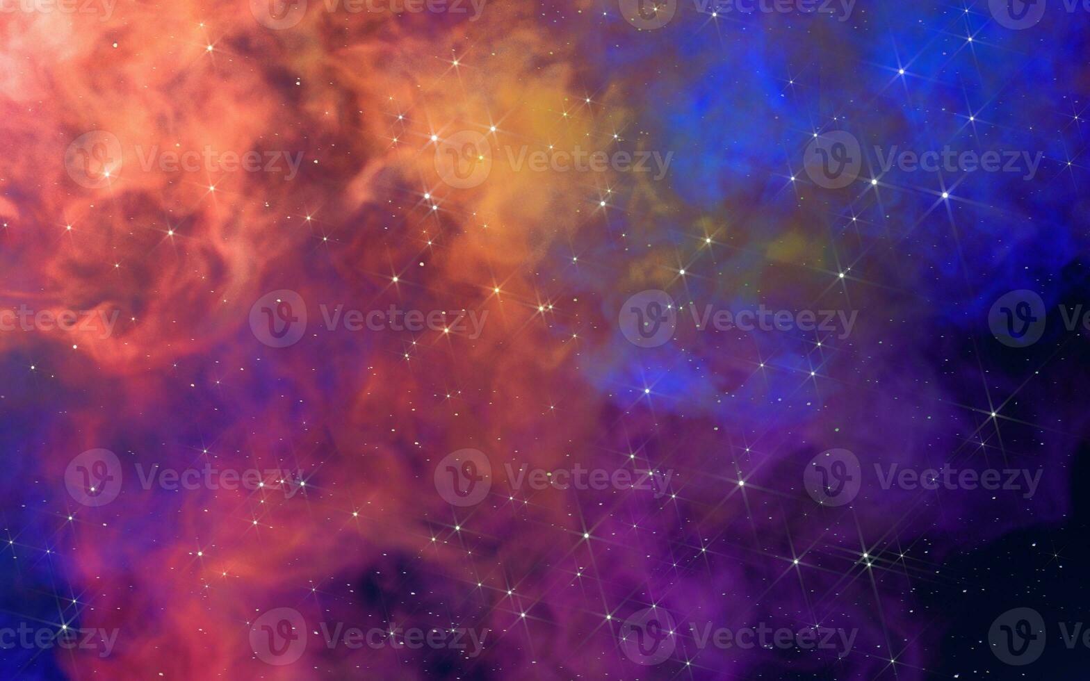 Nebulae and colored smoke, 3d rendering. photo