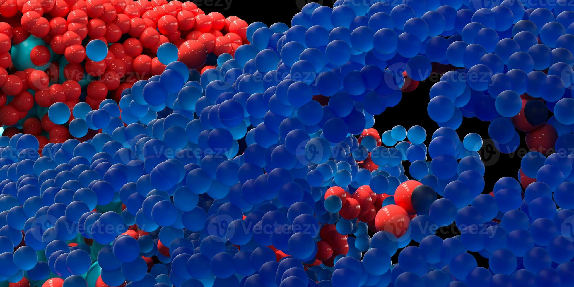 A lot of spherical particles flock together, 3d rendering. photo