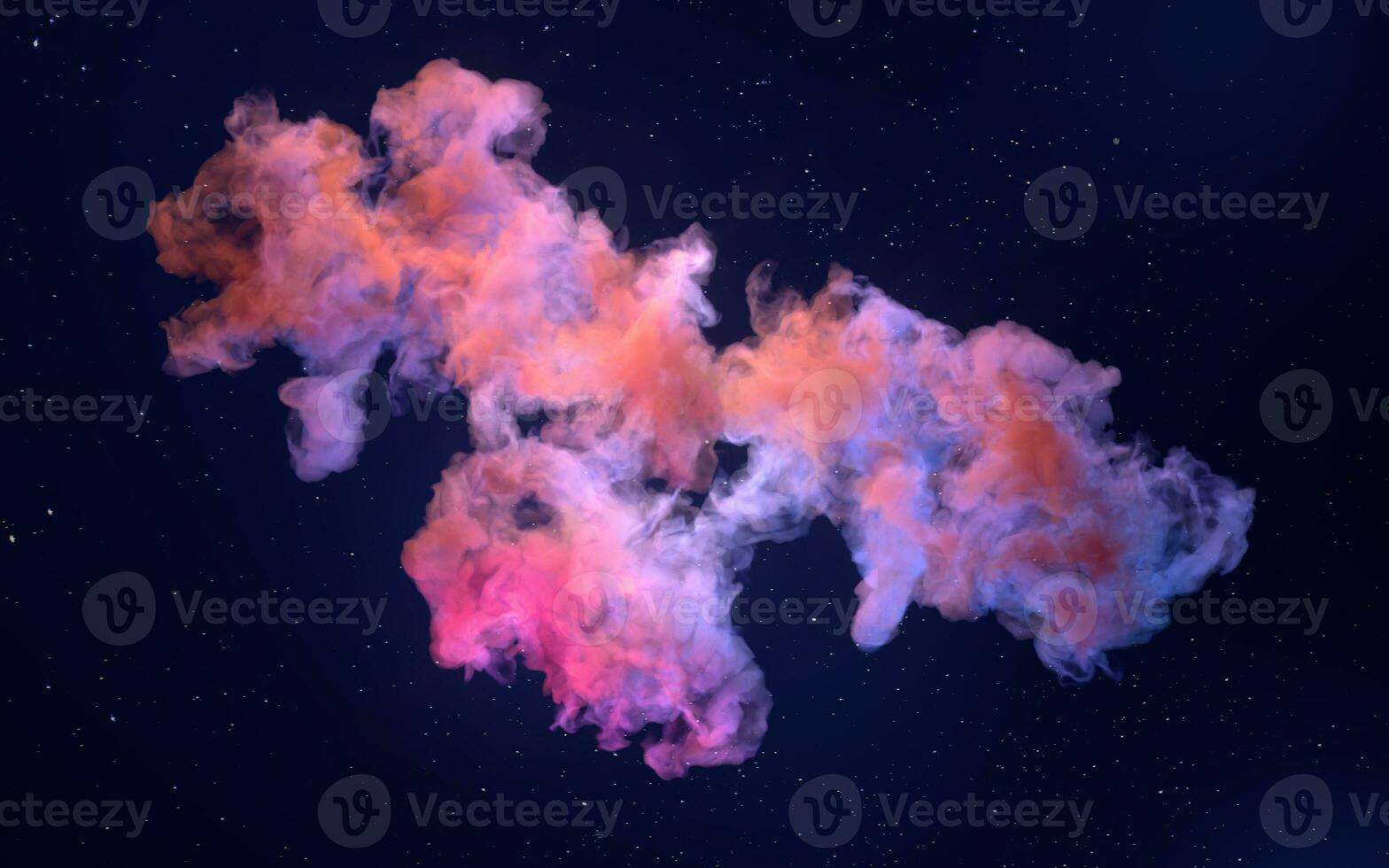 Nebulae and colored smoke, 3d rendering. photo