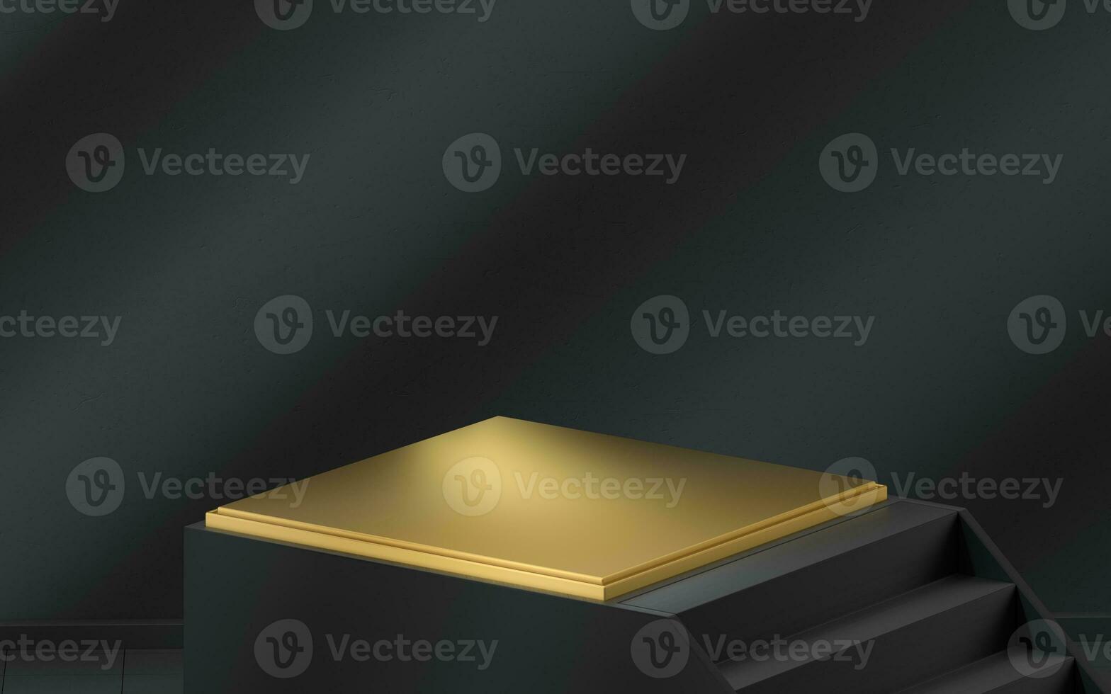 Empty product platform with shadow on the wall, 3d rendering. photo