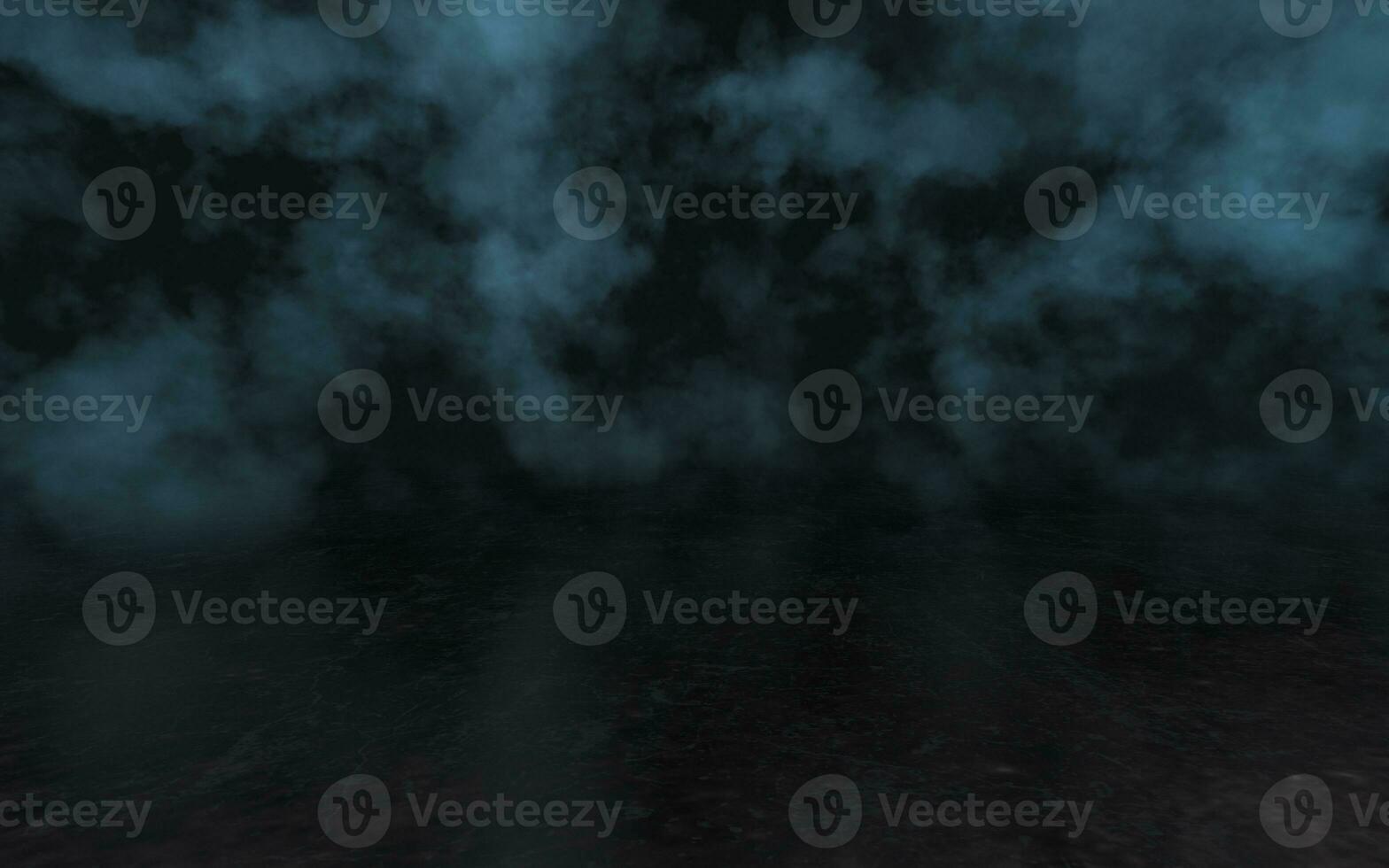Dark room with mystery smog, 3d rendering. photo