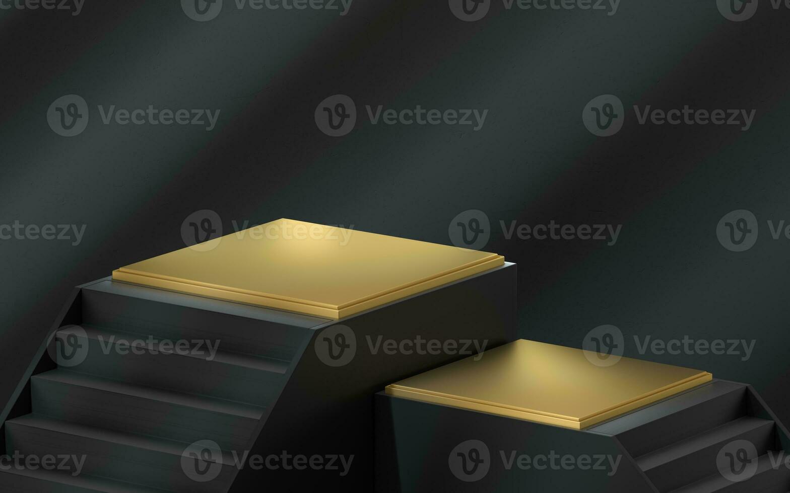Empty product platform with shadow on the wall, 3d rendering. photo