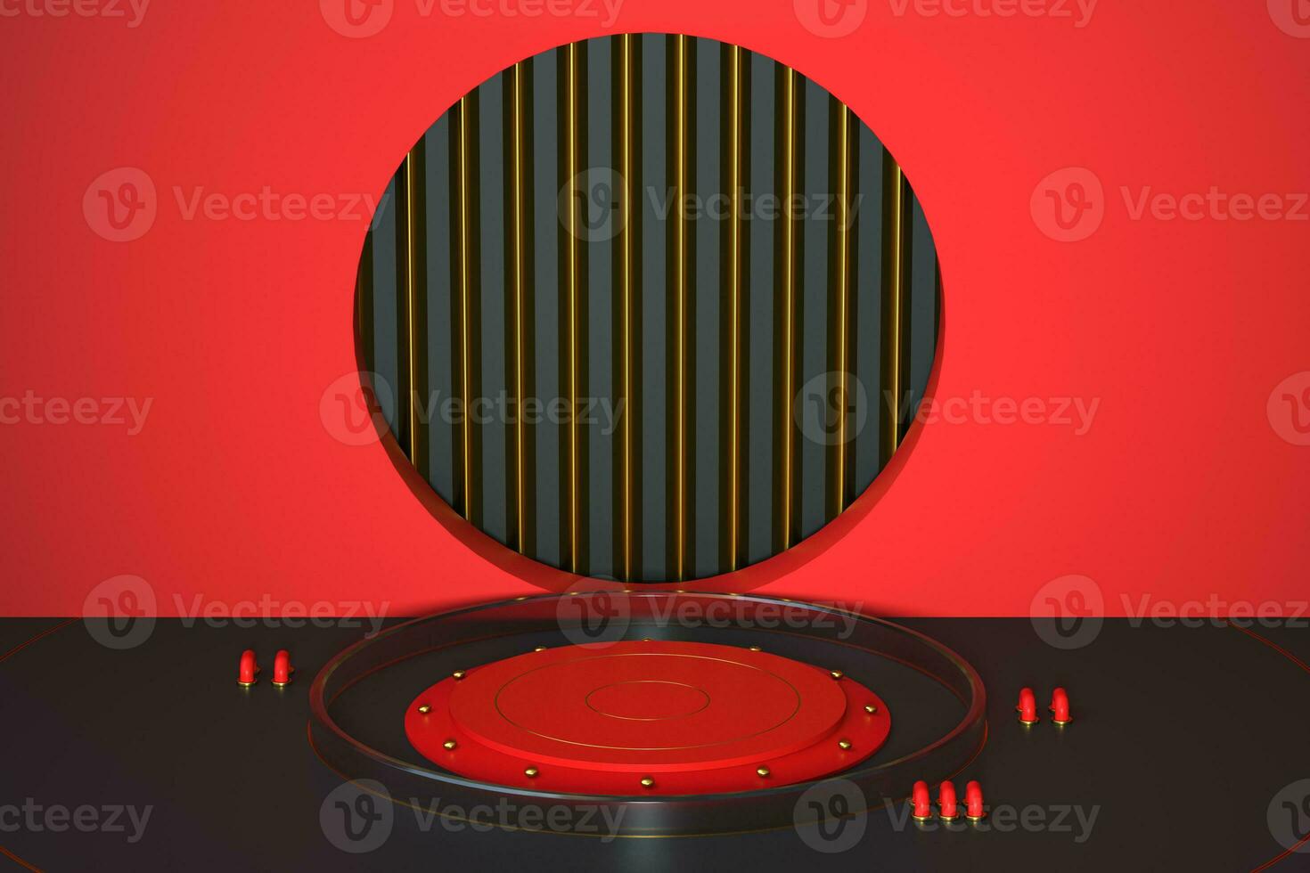 Red creative presentation stage, 3d rendering. photo
