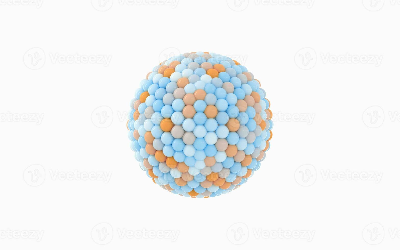 Many balls are combined into a big ball, 3d rendering. photo