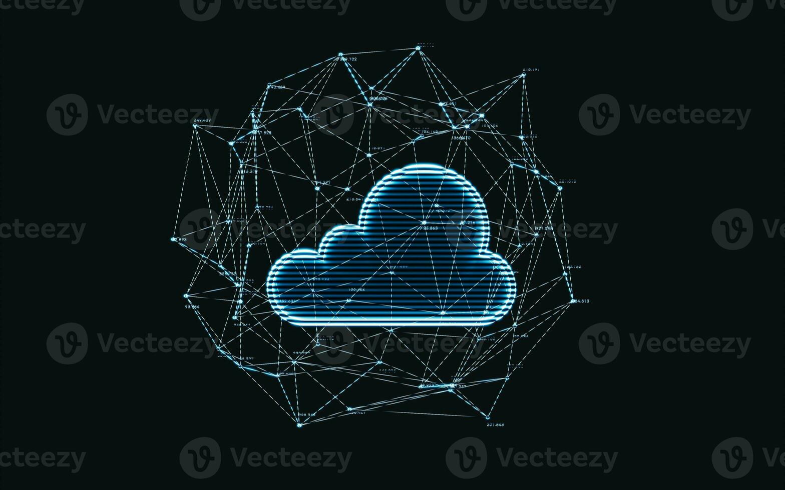 Holographic image of cloud computing, futuristic element, 3d rendering. photo