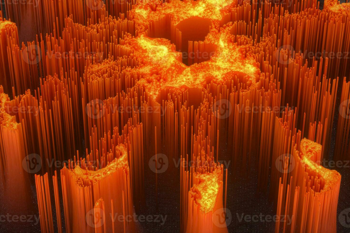 Glowing fiery background, burning firestorm, 3d rendering. photo