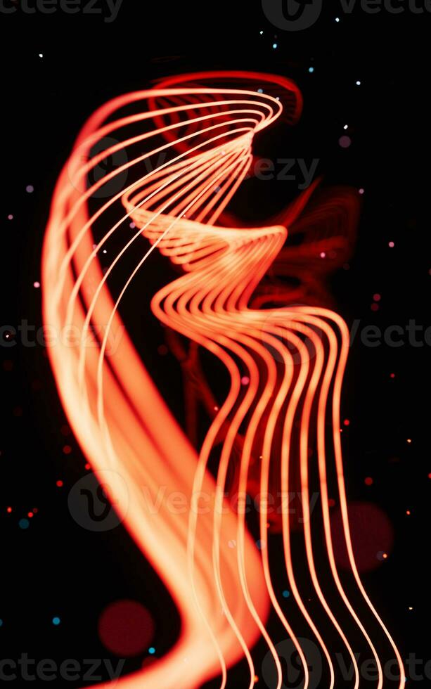 Abstract neon curve background, 3d rendering. photo