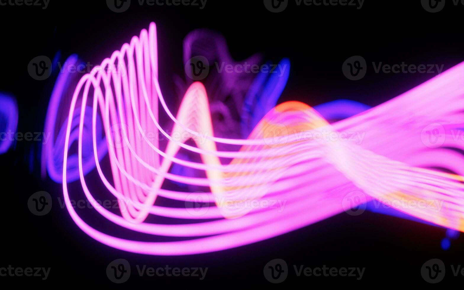 Abstract neon curve background, 3d rendering. photo