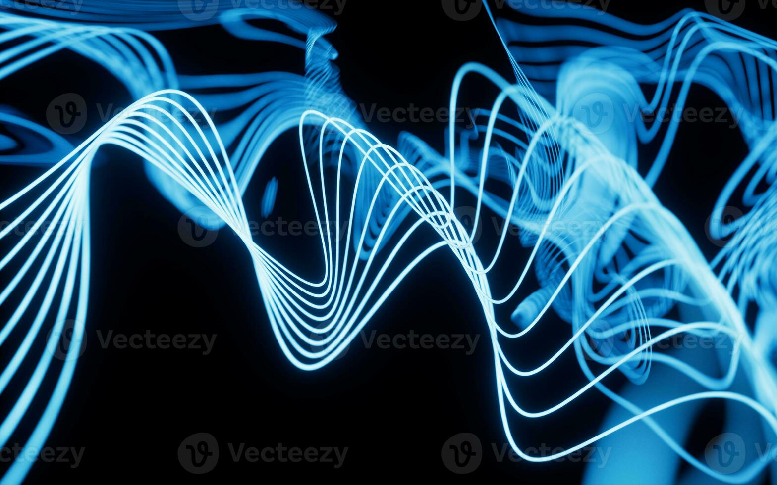 Abstract neon curve background, 3d rendering. photo