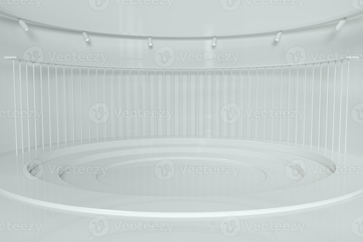 Empty round room, luxury showcase room, 3d rendering. photo