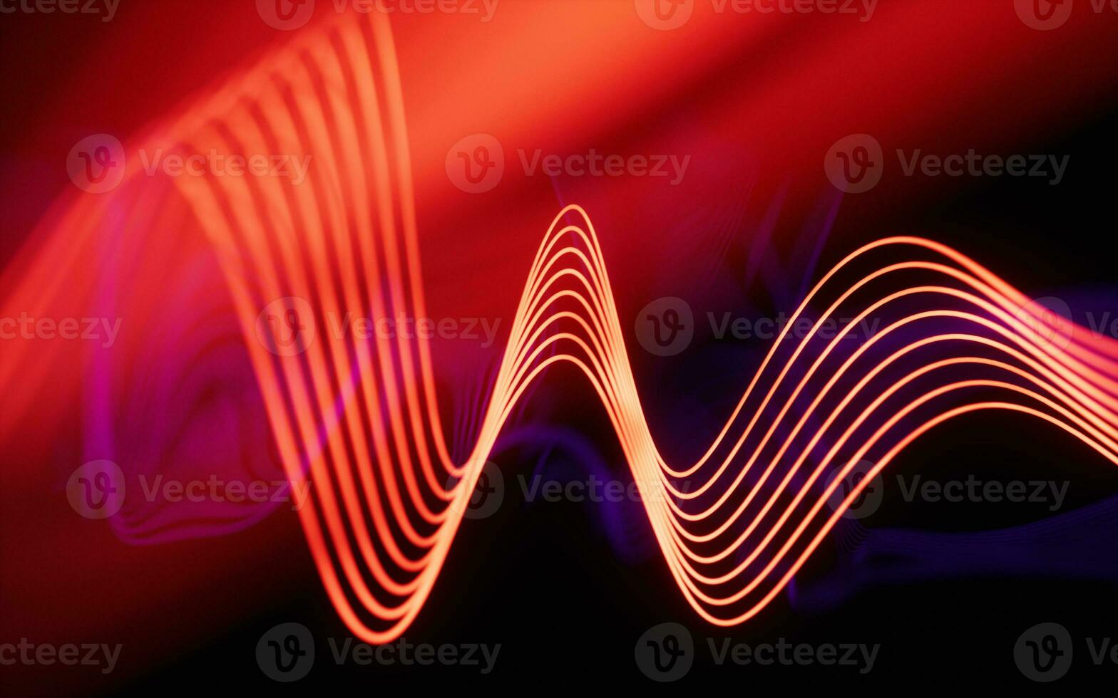 Abstract neon curve background, 3d rendering. photo