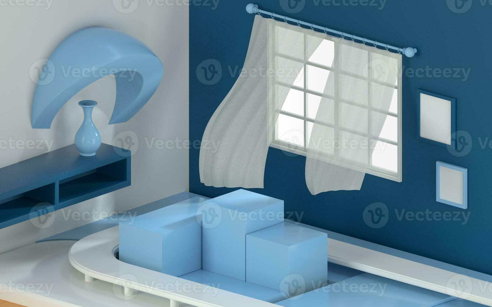 Empty object platform, indoors decoration, 3d rendering. photo