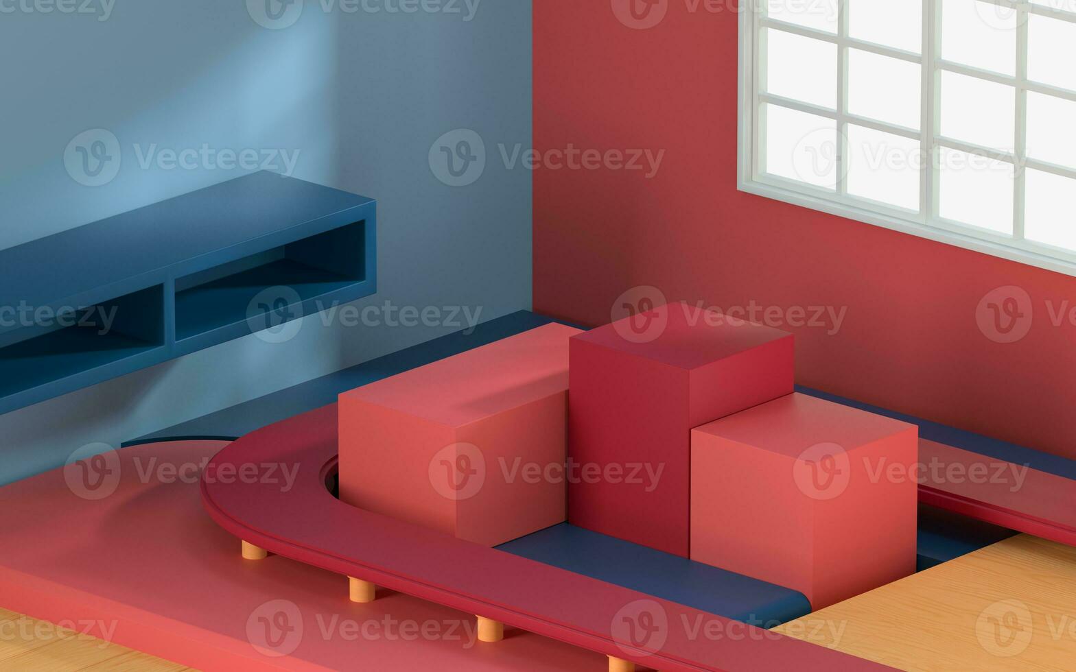 Empty object platform, indoors decoration, 3d rendering. photo