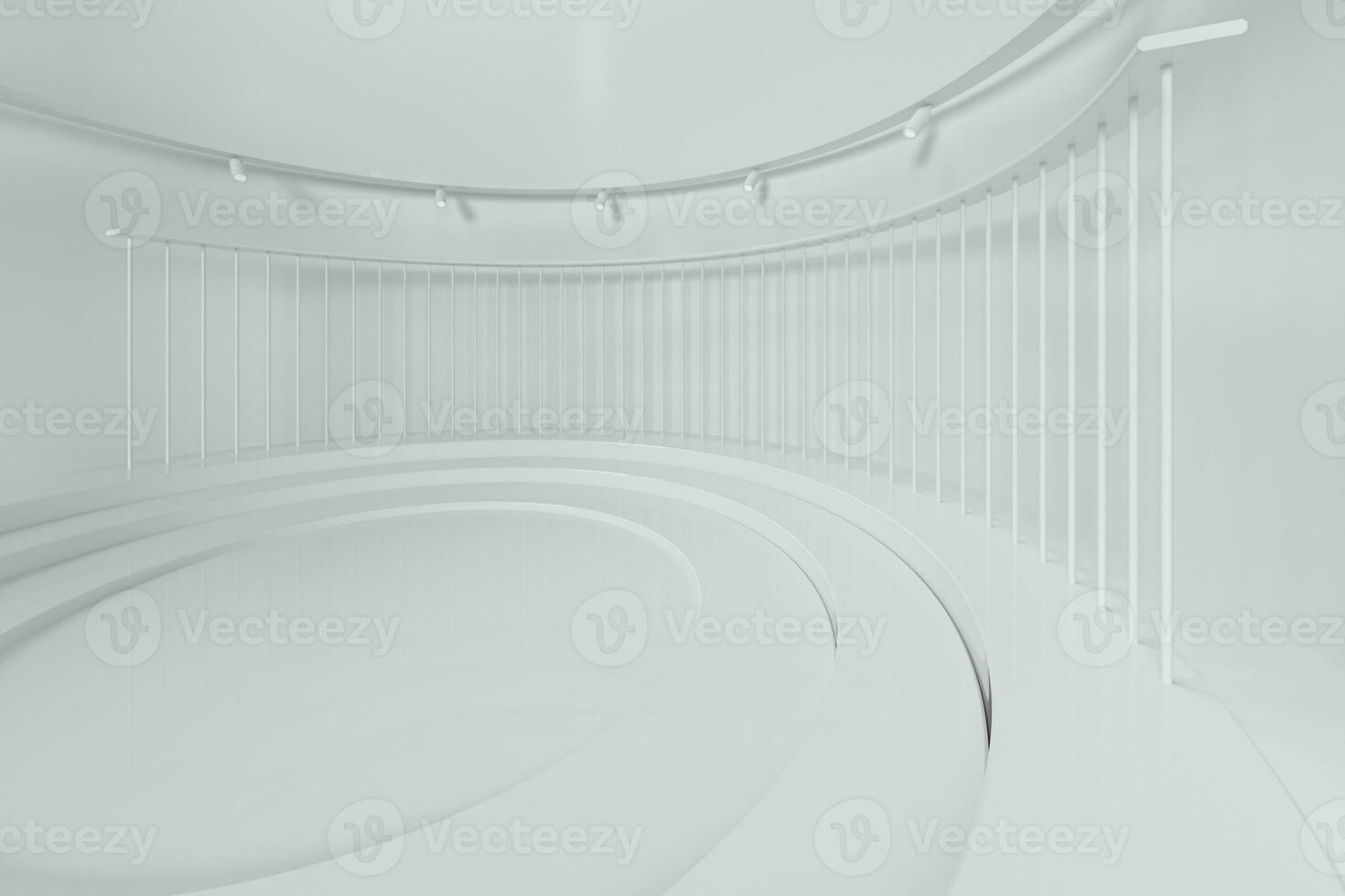 Empty round room, luxury showcase room, 3d rendering. photo