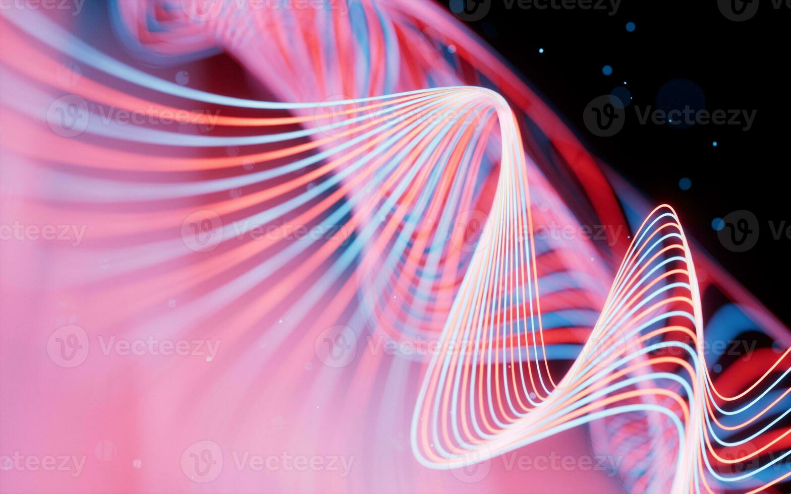 Abstract neon curve background, 3d rendering. photo