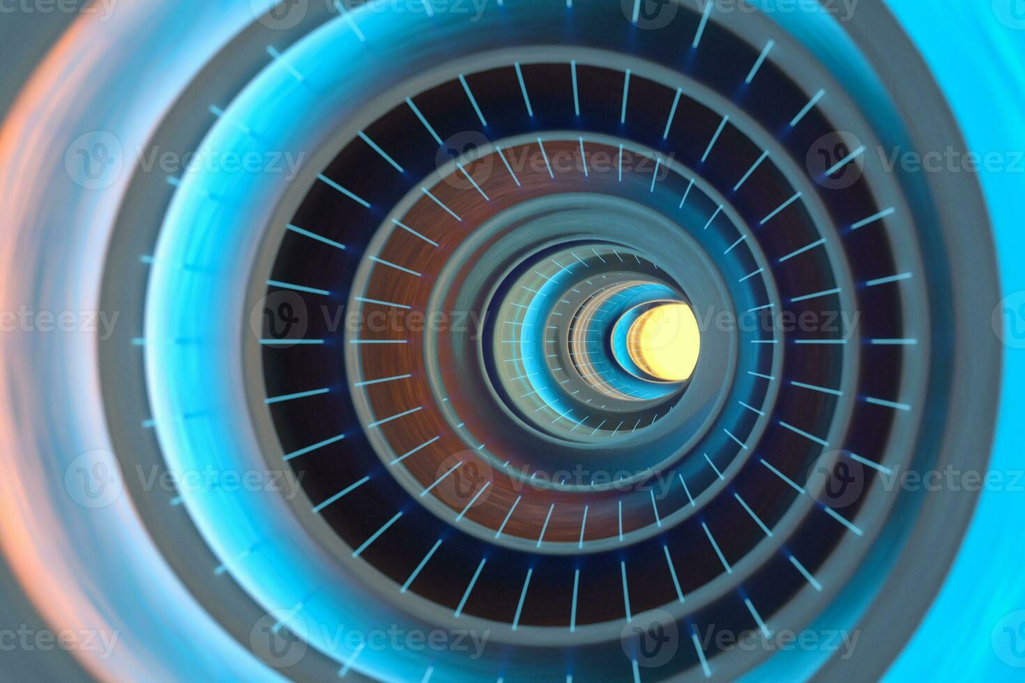 Colorful glowing tunnel, multicolor hole, 3d rendering. photo
