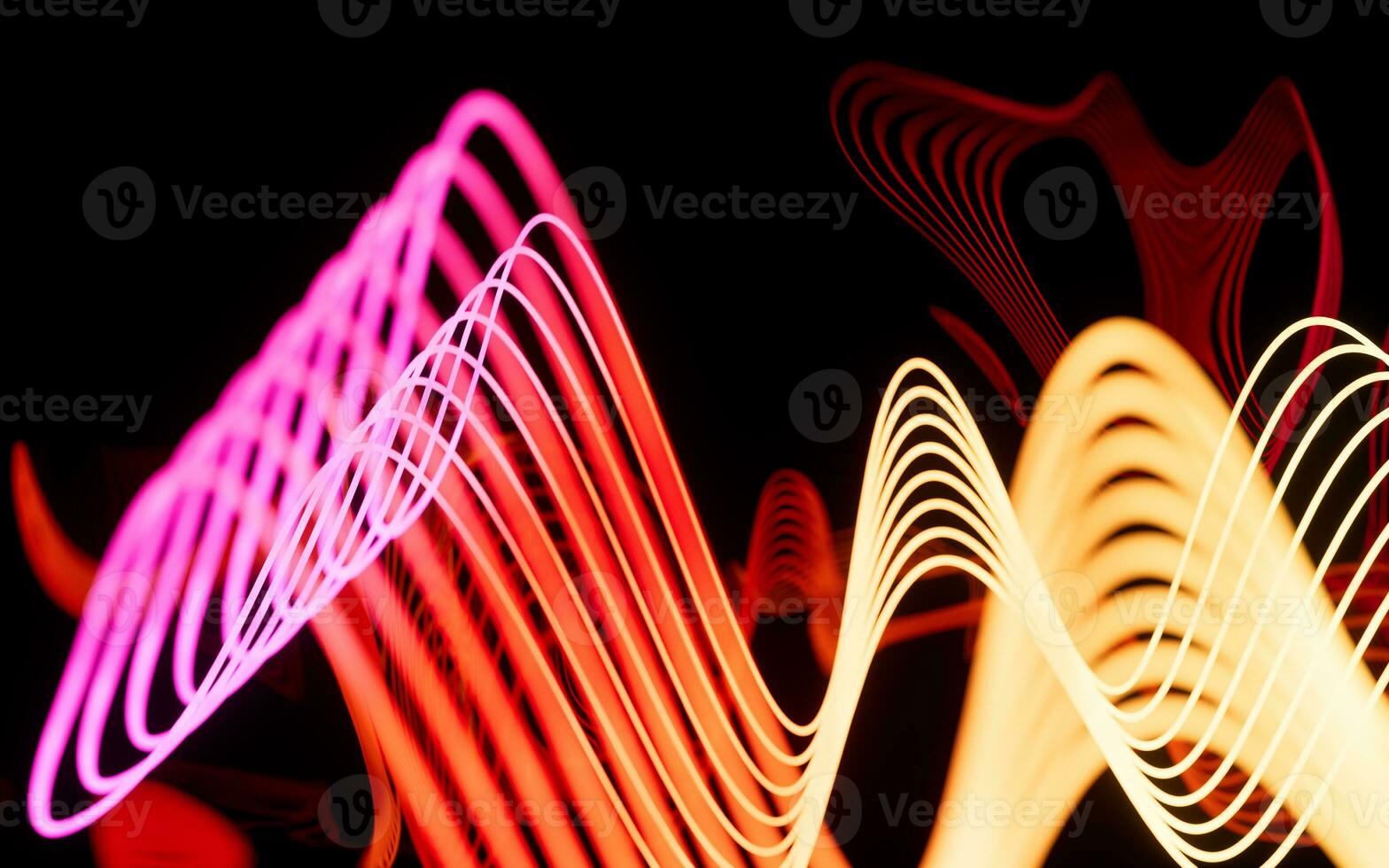 Abstract neon curve background, 3d rendering. photo