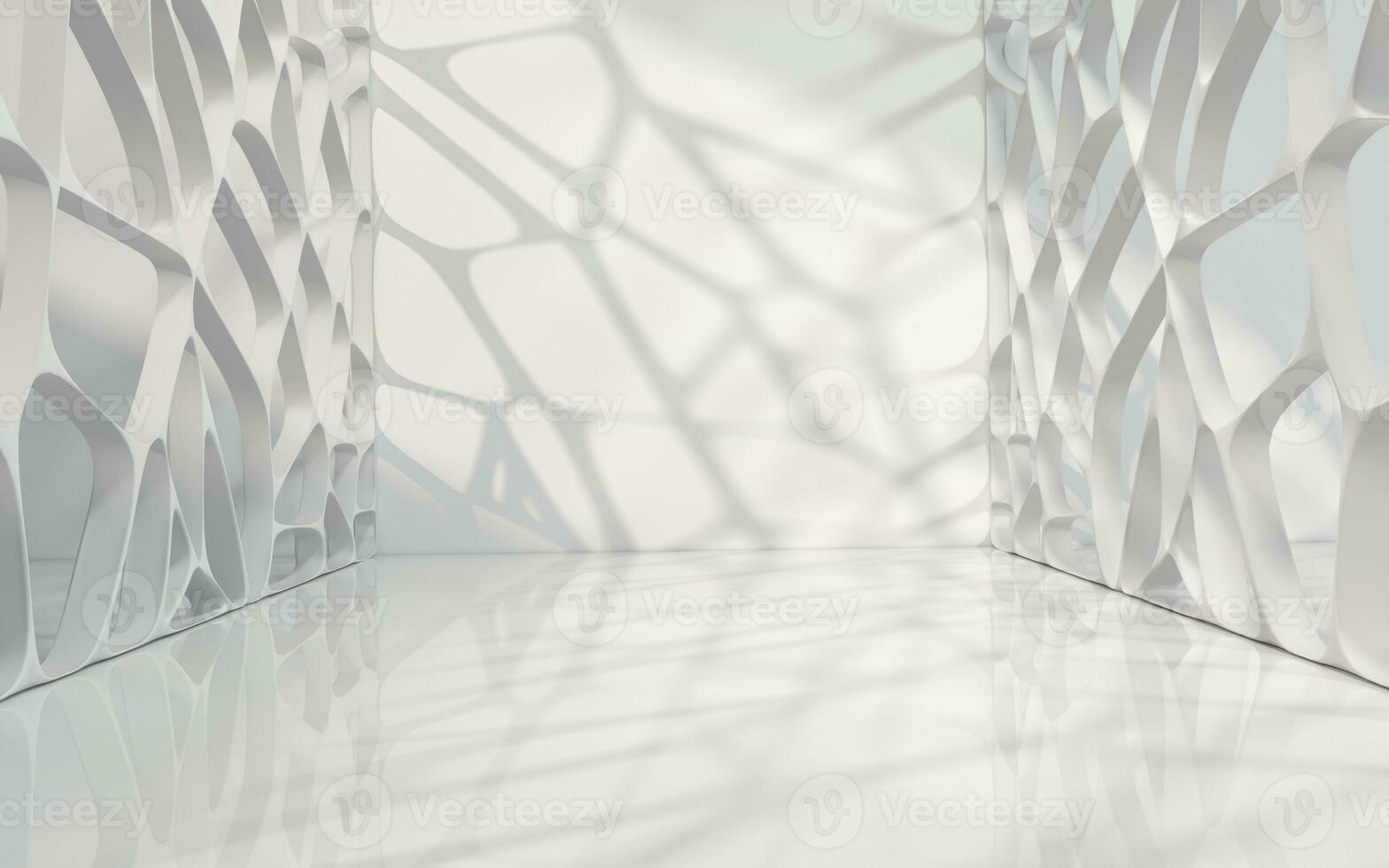 Empty room with white background, 3d rendering. photo