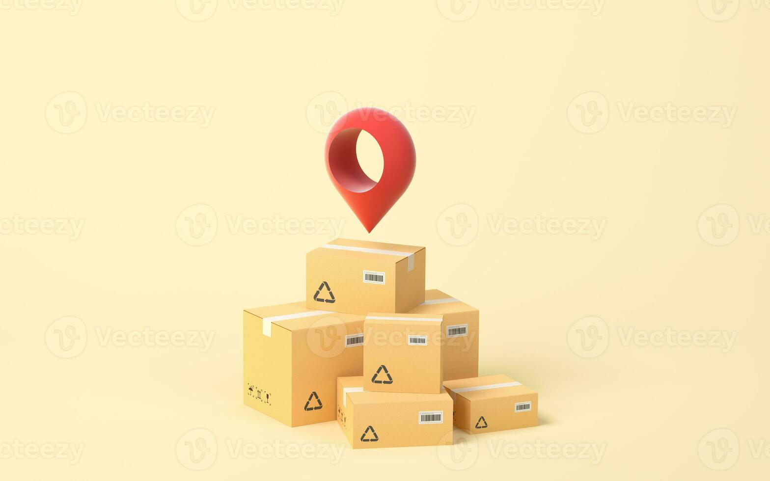 Recyclable boxes and logistics transportation, 3d rendering. photo