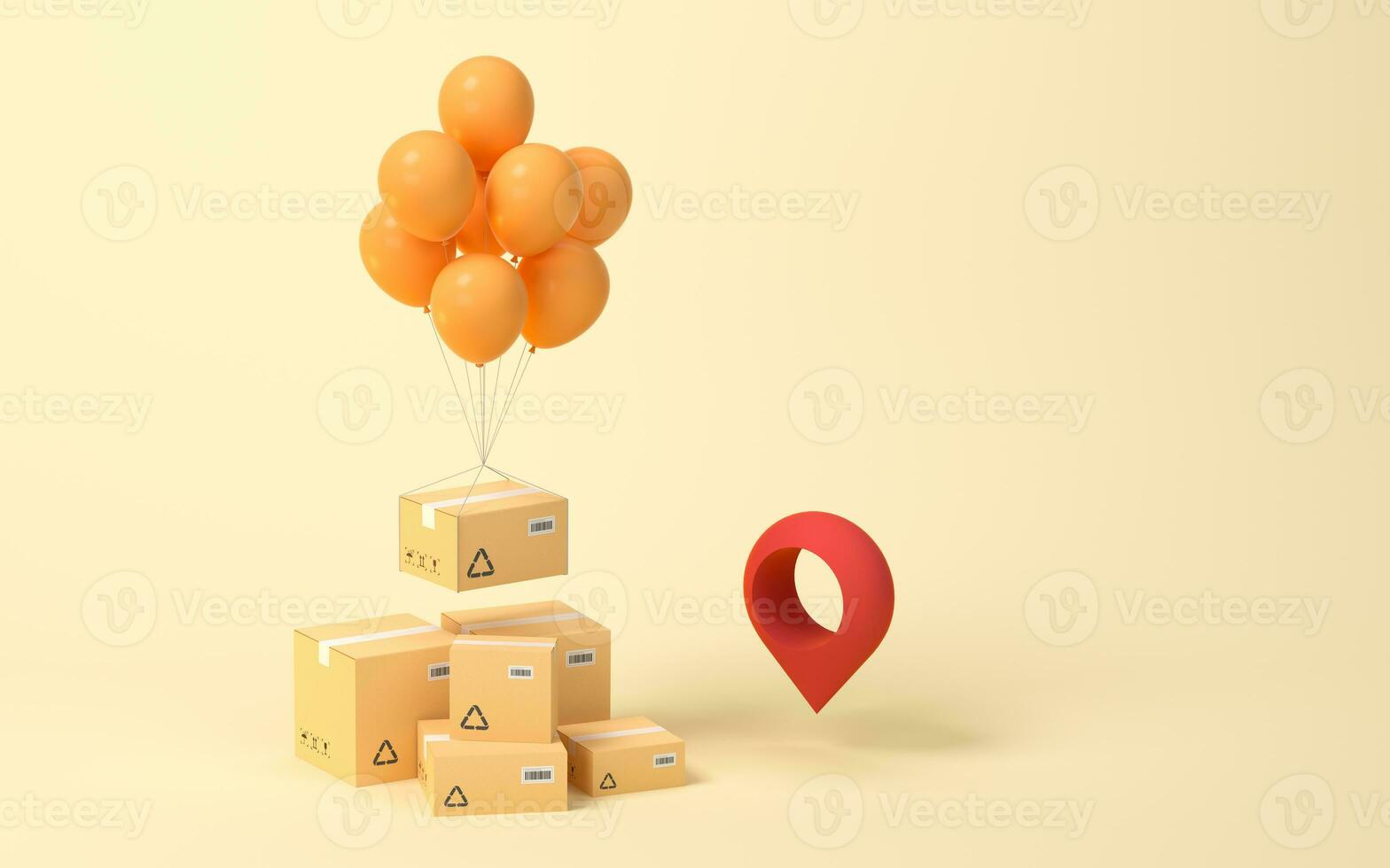 Recyclable boxes and logistics transportation, 3d rendering. photo