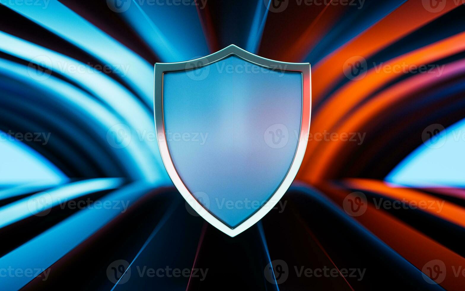 Shield in a room, 3d rendering. photo