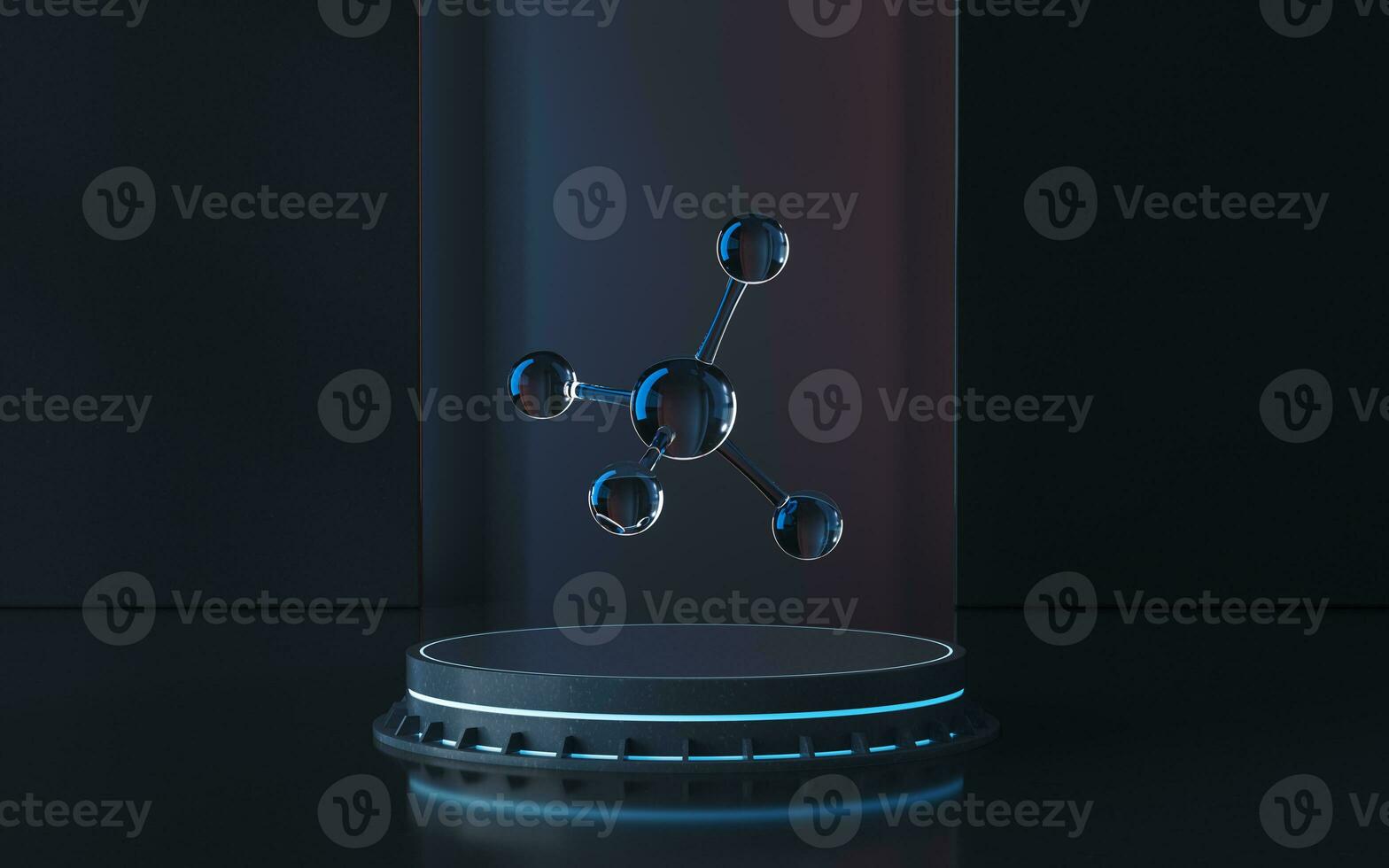 Molecular structure and stage, 3d rendering. photo