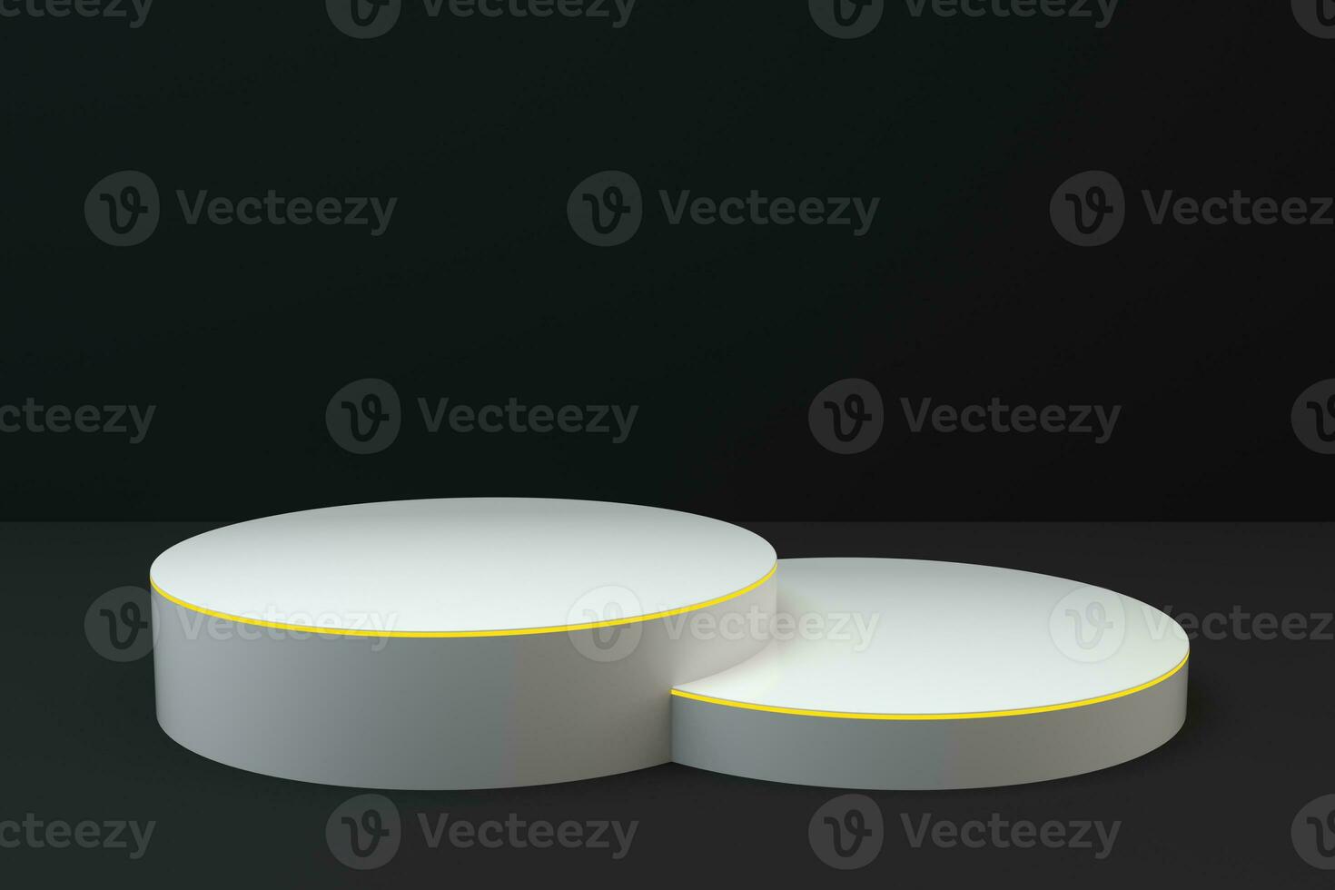 Empty round showcase, product presentation background, 3d rendering. photo