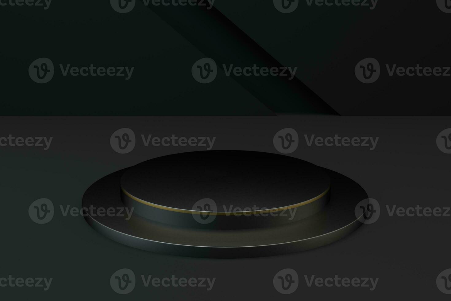 Empty round showcase, product presentation background, 3d rendering. photo