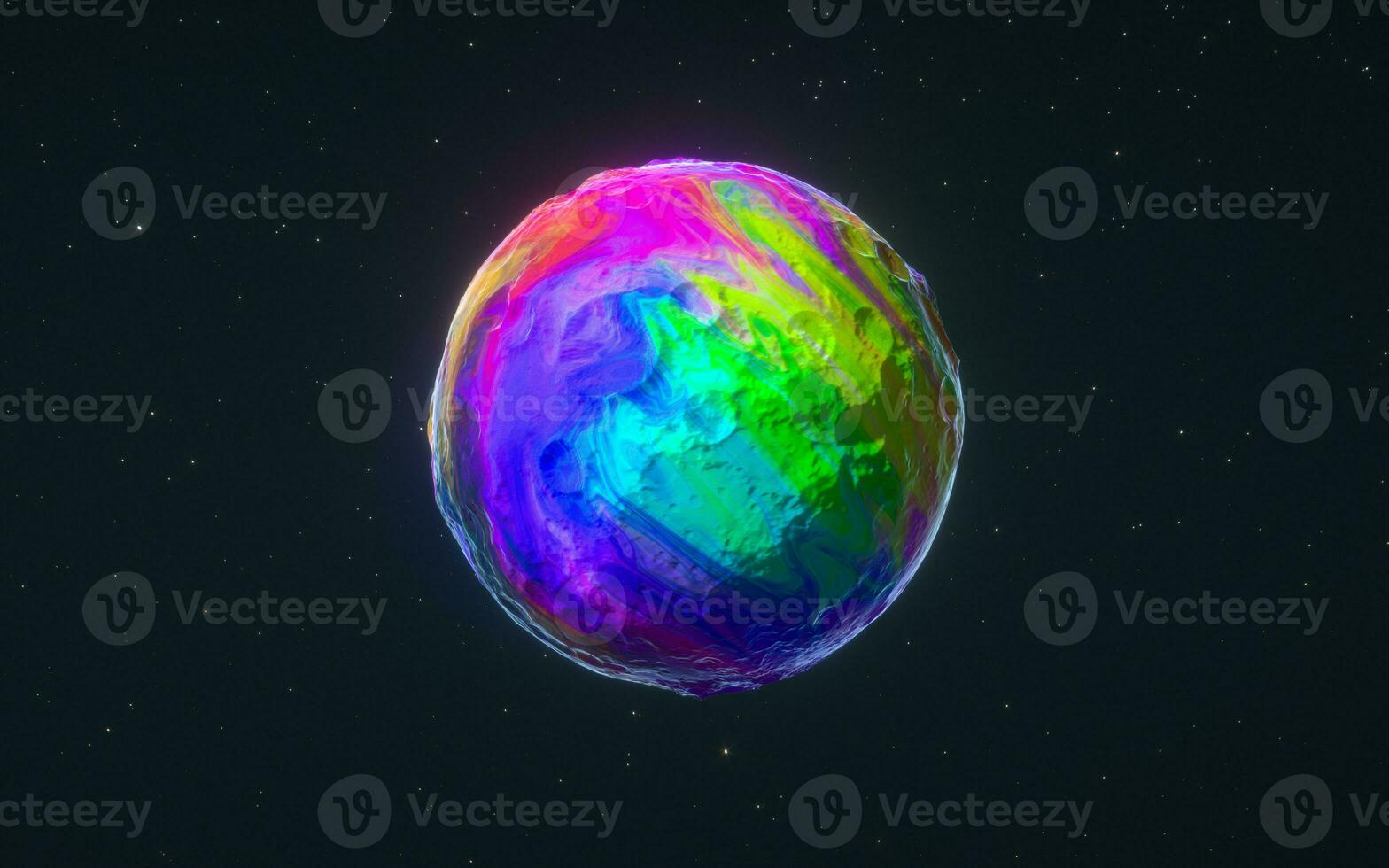 Colorful sphere with black background, 3d rendering. photo