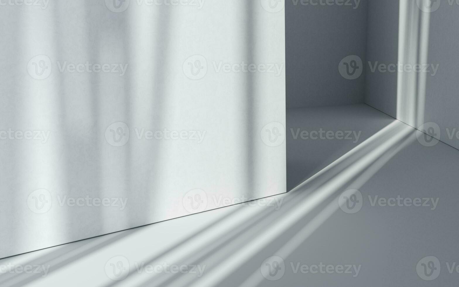 Light and shadow in an empty room, 3d rendering. photo