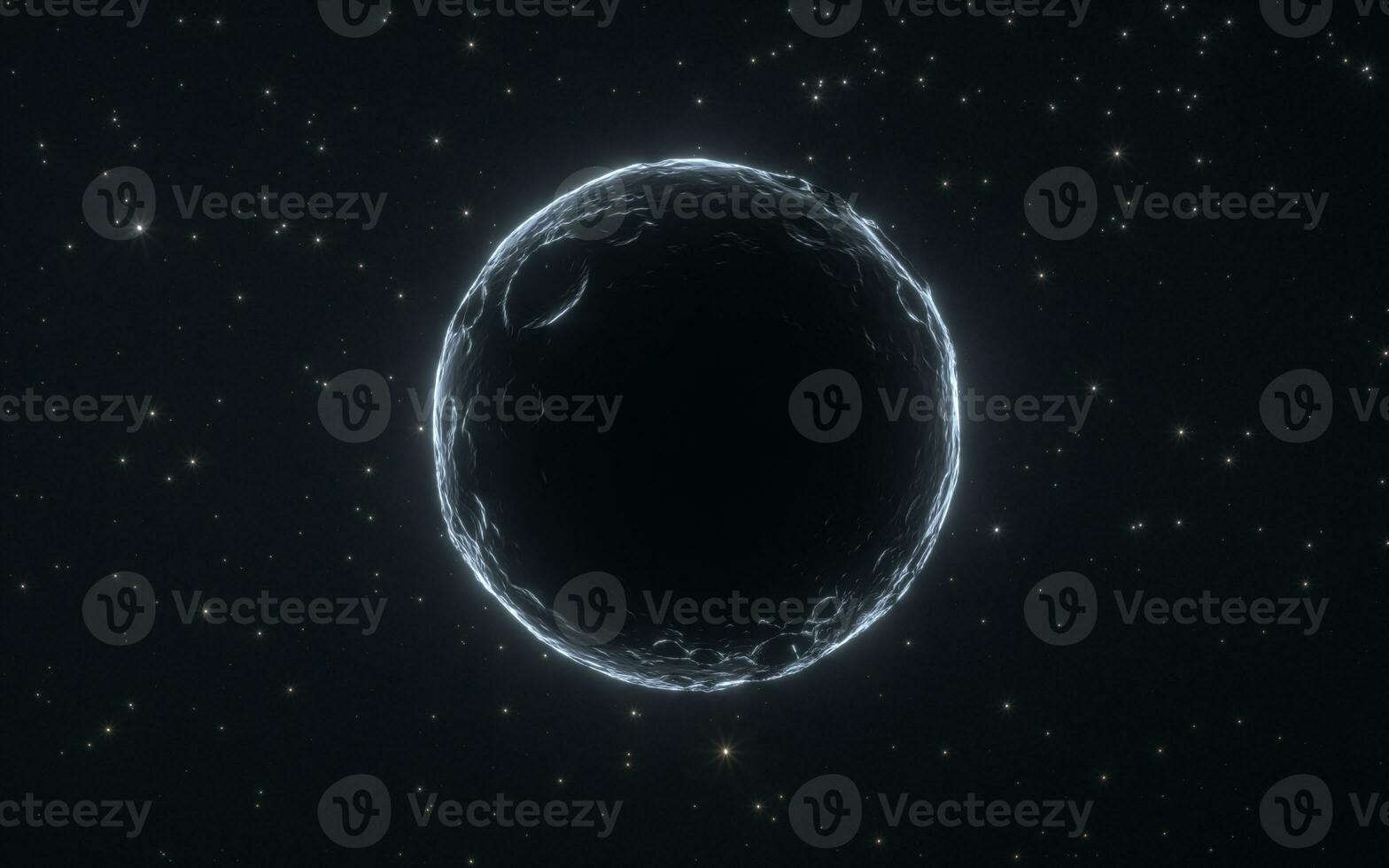 Whole planet with black background, 3d rendering. photo