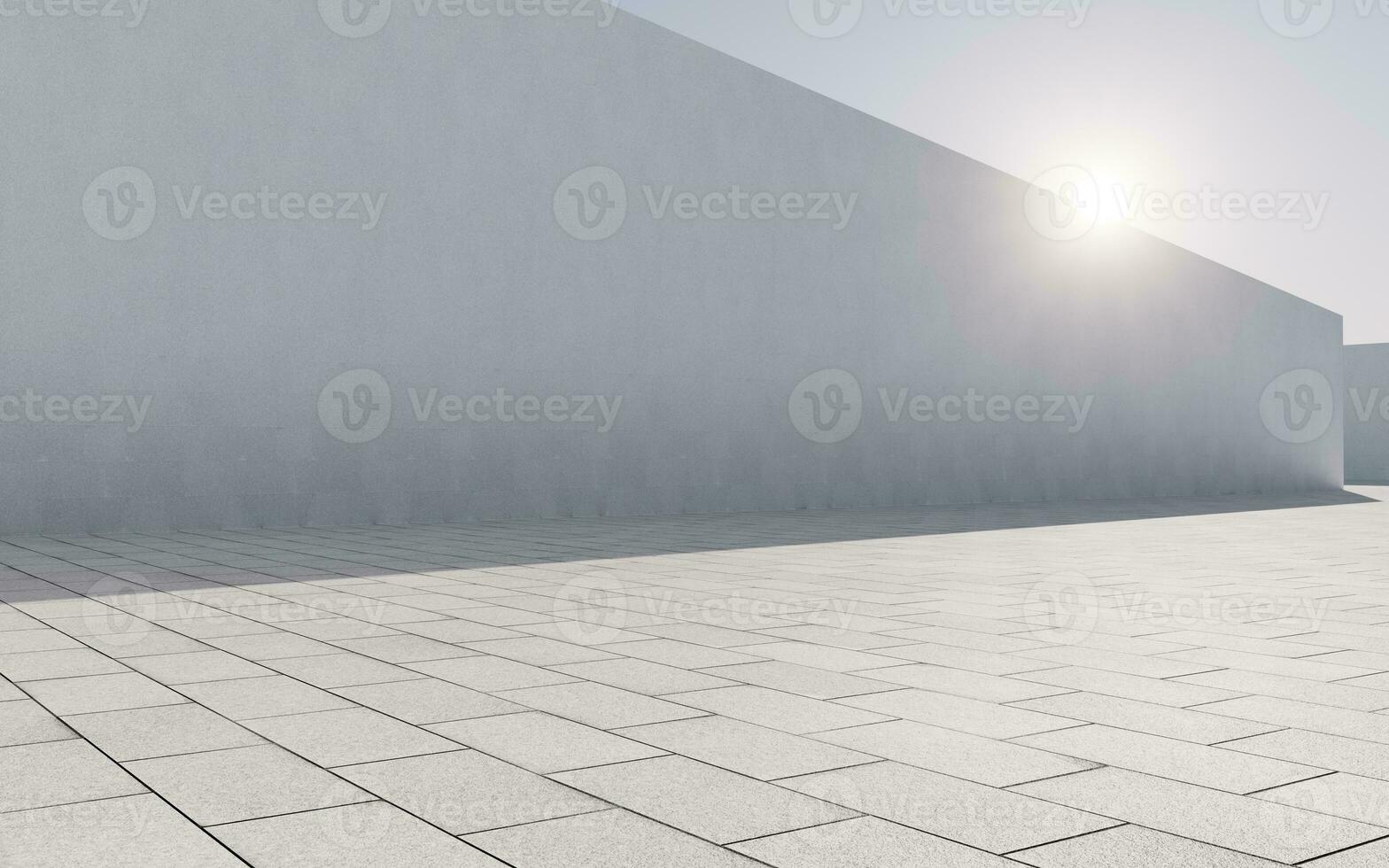 Empty outdoor ground background, 3d rendering. photo