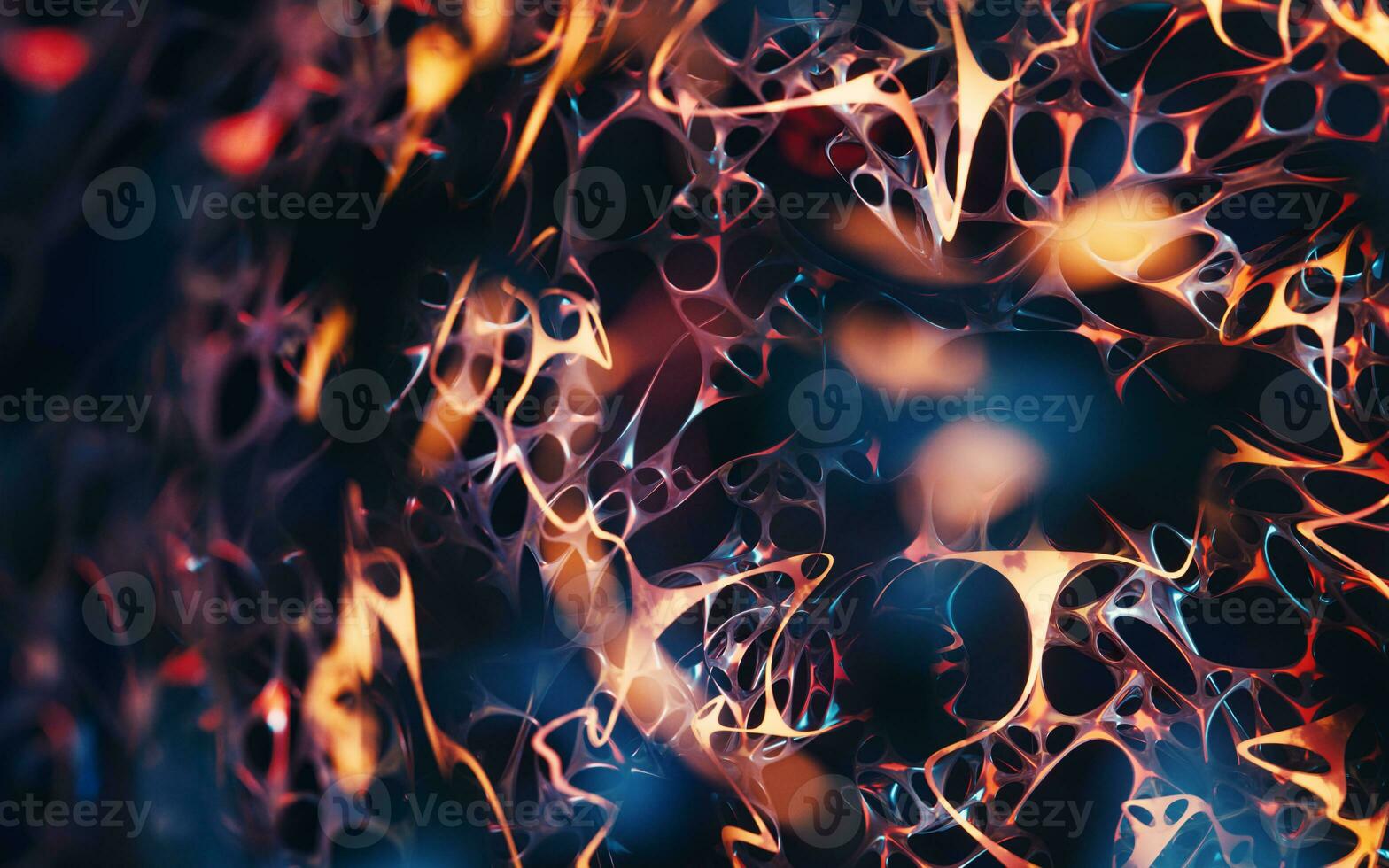 Neurological net system, organic background, 3d rendering. photo