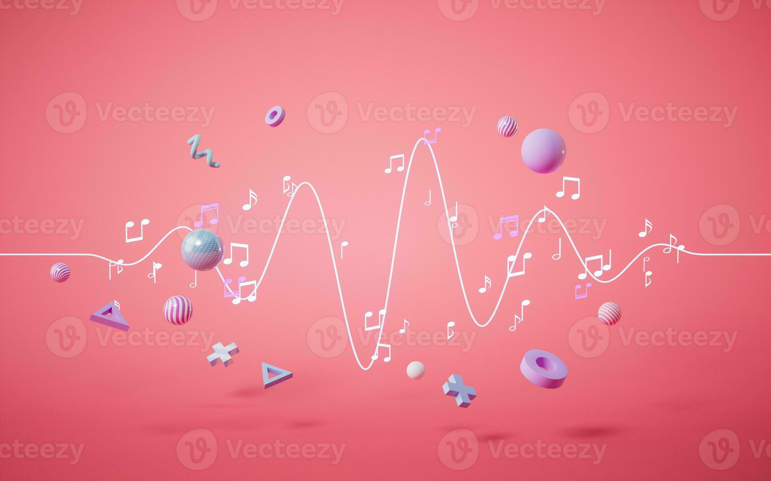 Music notes, musical tunes, 3d rendering. photo