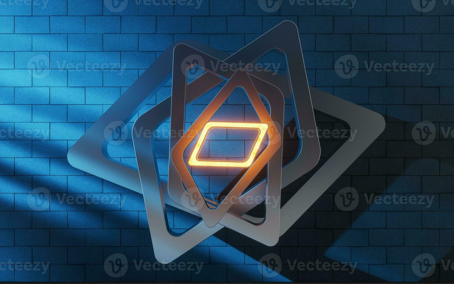 Abstract rhombus frame background, 3d rendering. photo