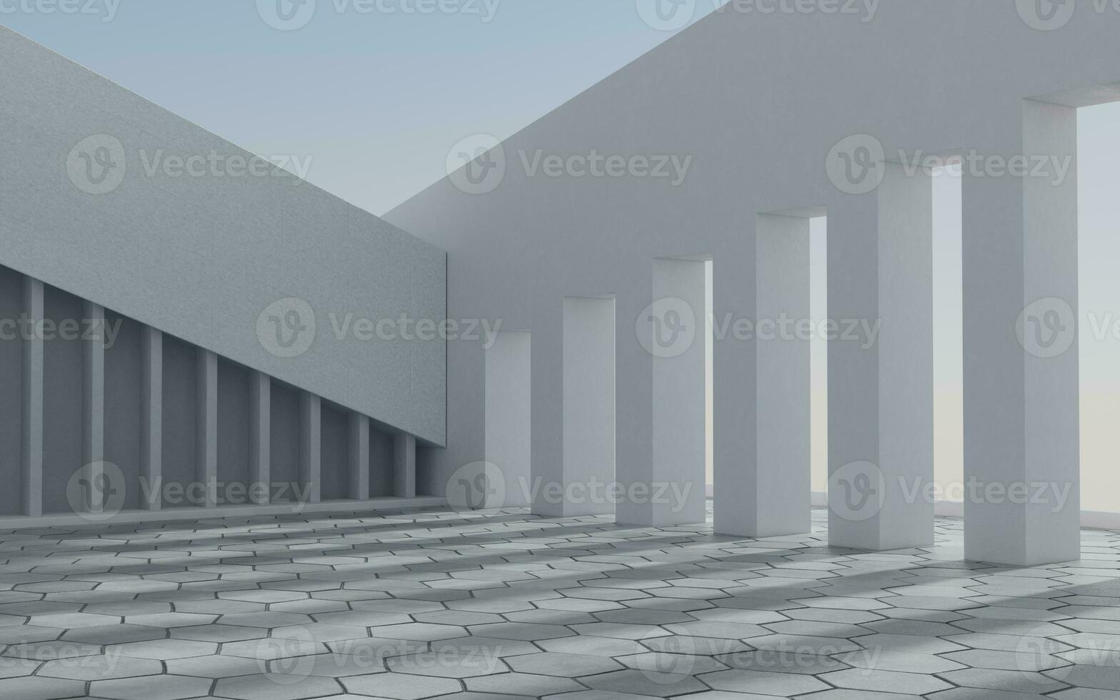 Empty outdoor ground background, 3d rendering. photo