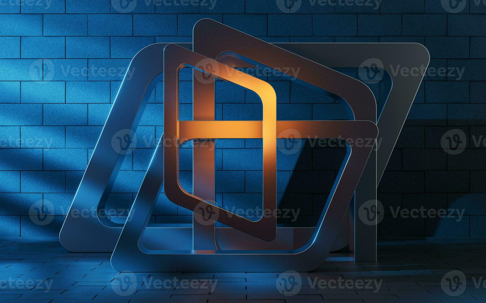 Abstract rhombus frame background, 3d rendering. photo