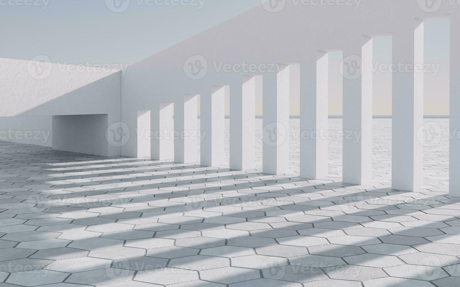 Empty outdoor ground background, 3d rendering. photo