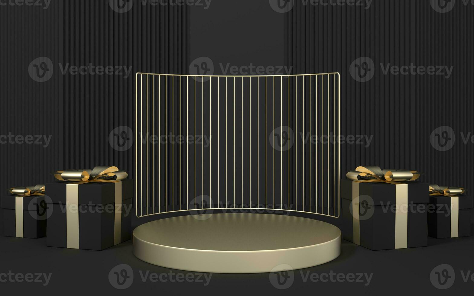 Empty promotion stage, product presentation, 3d rendering. photo