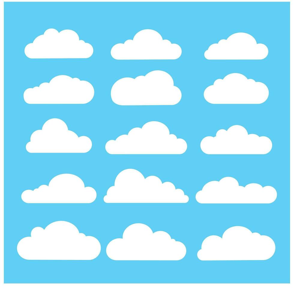 cloud icon, vector illustration, cloud symbol, logo, different cloud set
