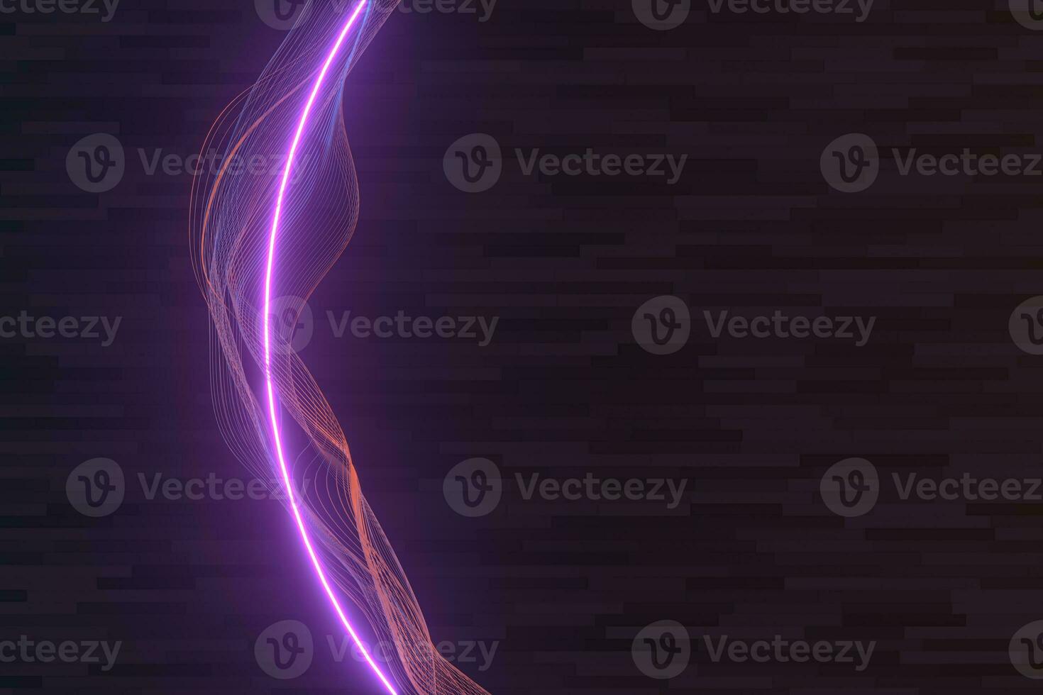 Purple circle laser line with dark background, 3d rendering. photo